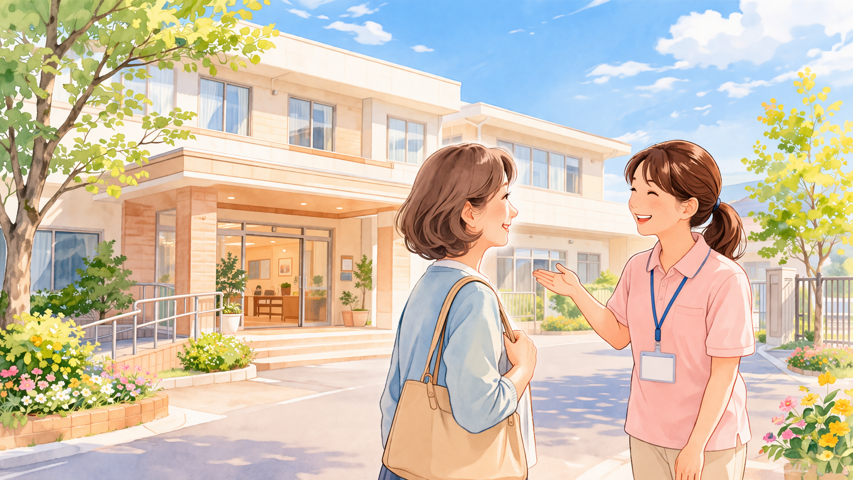 介護施設の外観イラスト