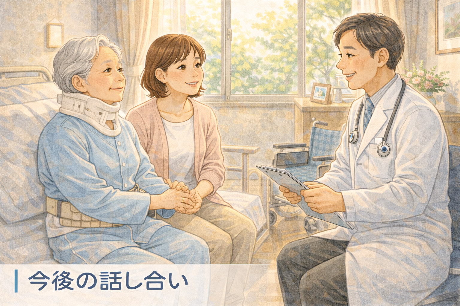 介護が急に現実になった場面のイラスト