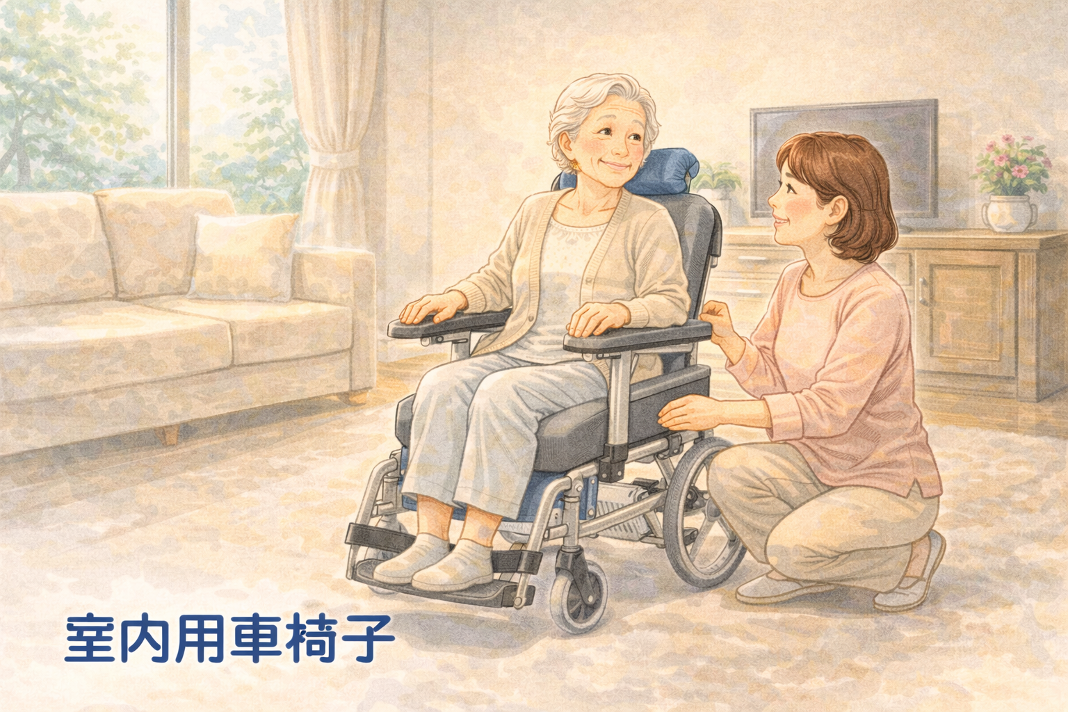 室内用車椅子のイラスト