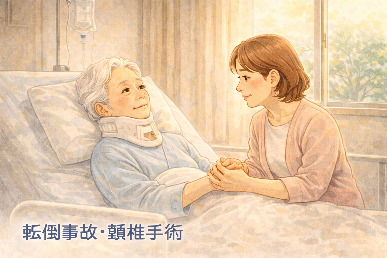 転倒事故・頸椎手術のイラスト
